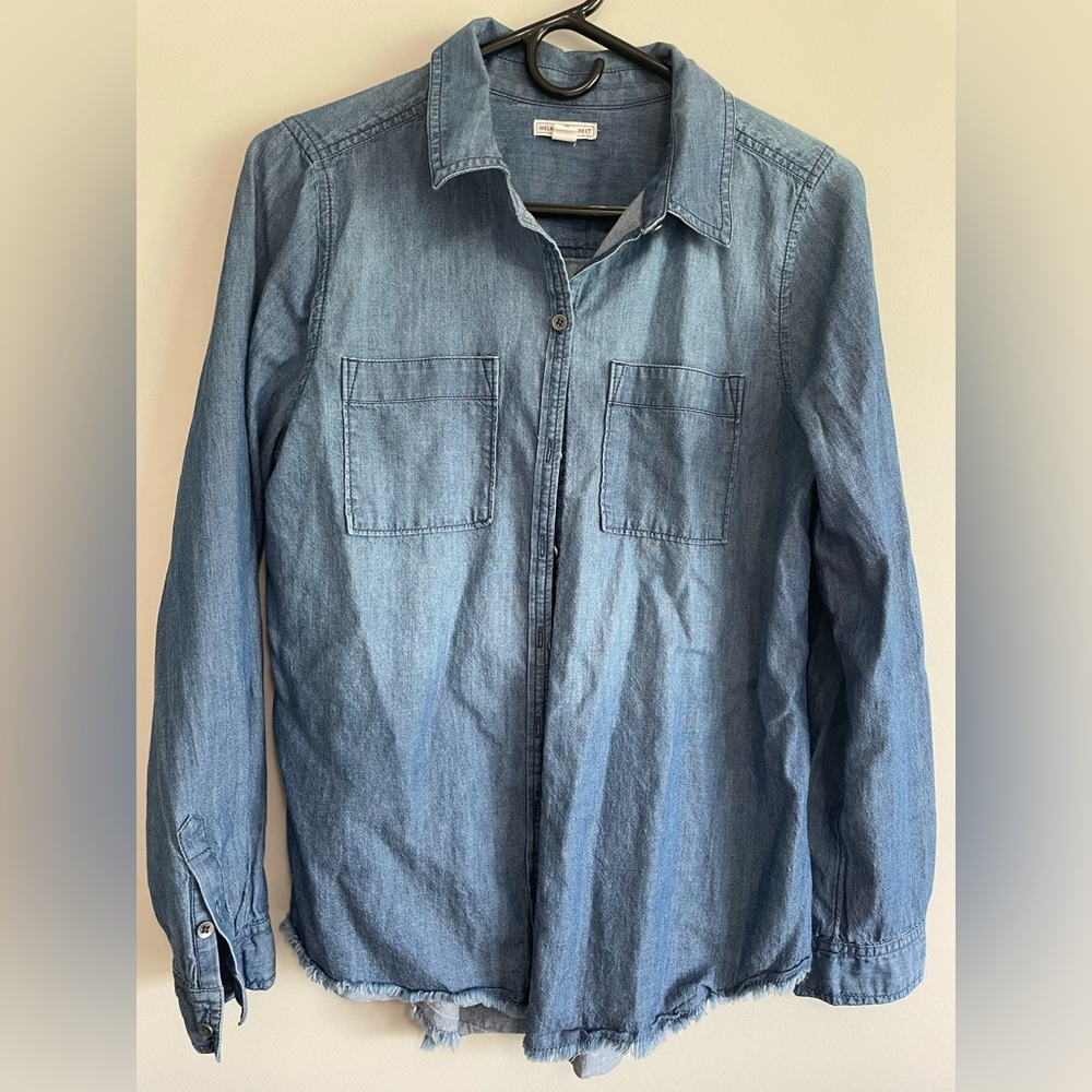 Chambray button down jean shirt